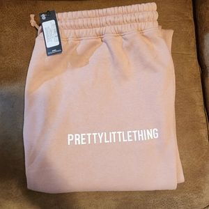 PRETTYLITTLETHING Light Pink High Waist Cuffed Sweatpants XL